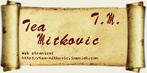 Tea Mitković vizit kartica